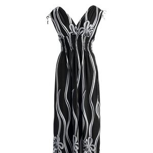 Floral Tie Shoulder Maxi Dress